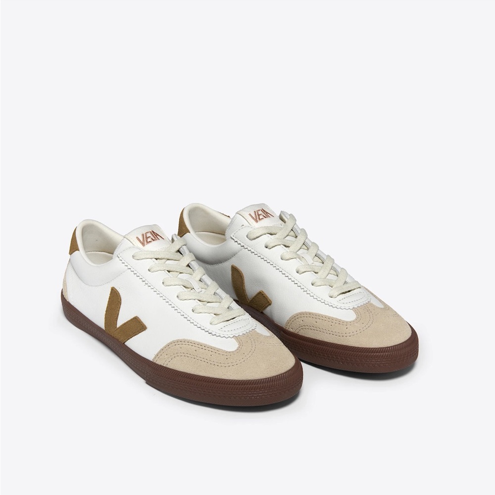 Veja Volley Leather Sneakers in White Tent Bark